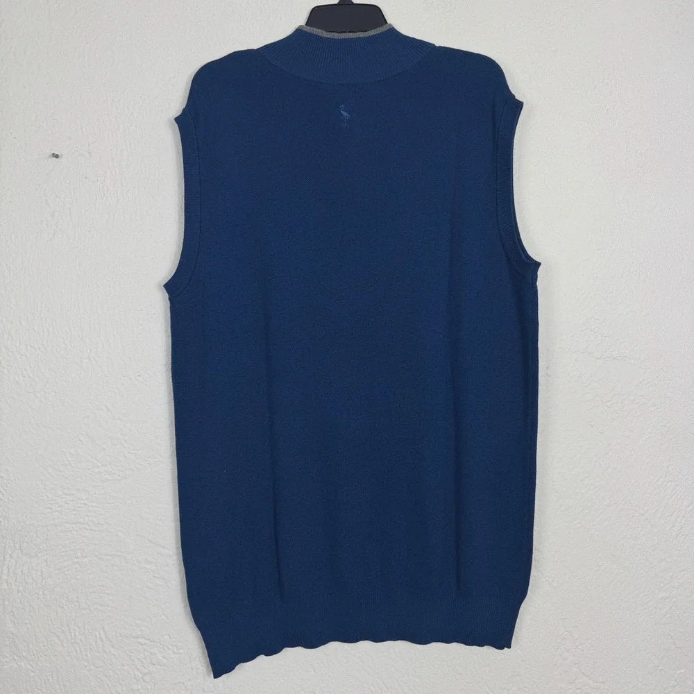 NWT! Tailorbyrd Mens Blue Quarter Zip Sweater Vest XL Knit